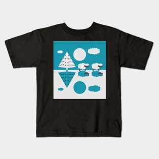 Blue world, white sheep Kids T-Shirt